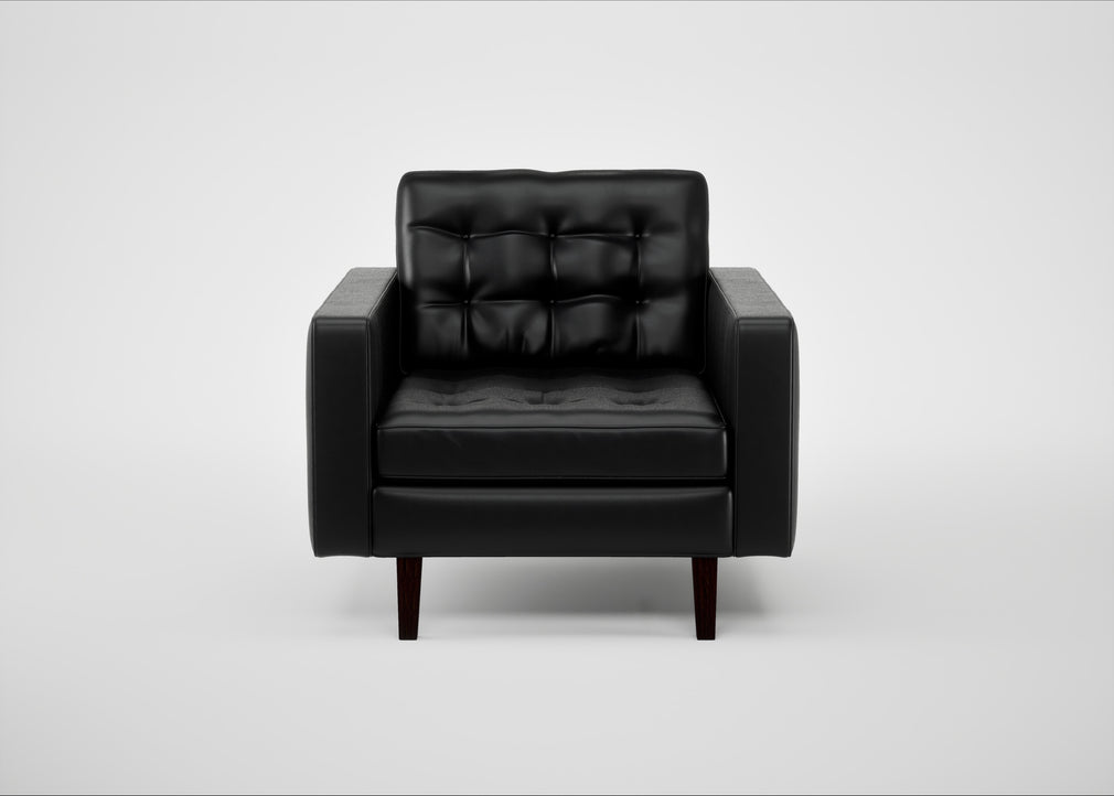 Hepburn Armchair Leather Stonewash Black 263 / Wenge Black