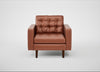 Hepburn Armchair Leather Stonewash Light Brown 274 / Walnut