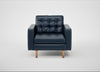Hepburn Armchair Leather Stonewash Navy Blue 279 / Natural