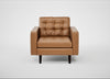 Hepburn Armchair Leather Stonewash Toffee 277 / Wenge Black