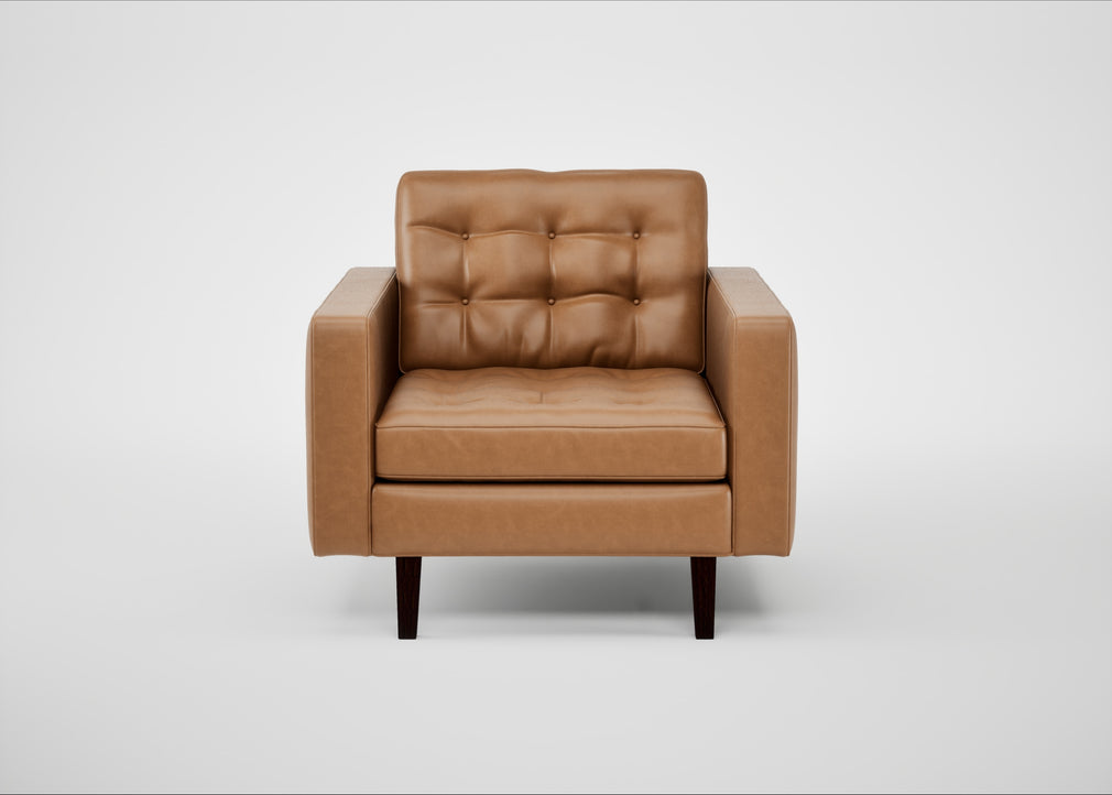Hepburn Armchair Leather Stonewash Toffee 277 / Wenge Black