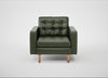 Hepburn Armchair Leather Stonewash Vintage Green 278 / Natural