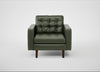 Hepburn Armchair Leather Stonewash Vintage Green 278 / Walnut