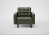 Hepburn Armchair Leather Stonewash Vintage Green 278 / Wenge Black