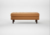 Hepburn Ottoman Daino Leather Parchment / Walnut