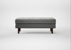 Hepburn Ottoman Daino Leather Steel / Walnut