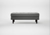 Hepburn Ottoman Daino Leather Steel / Wenge Black