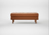 Hepburn Ottoman Daino Leather Treacle / Natural