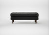 Hepburn Ottoman Linea Leather Black 622 / Walnut