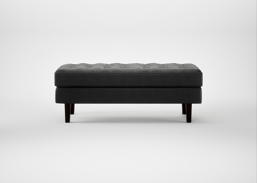 Hepburn Ottoman Linea Leather Black 622 / Wenge Black