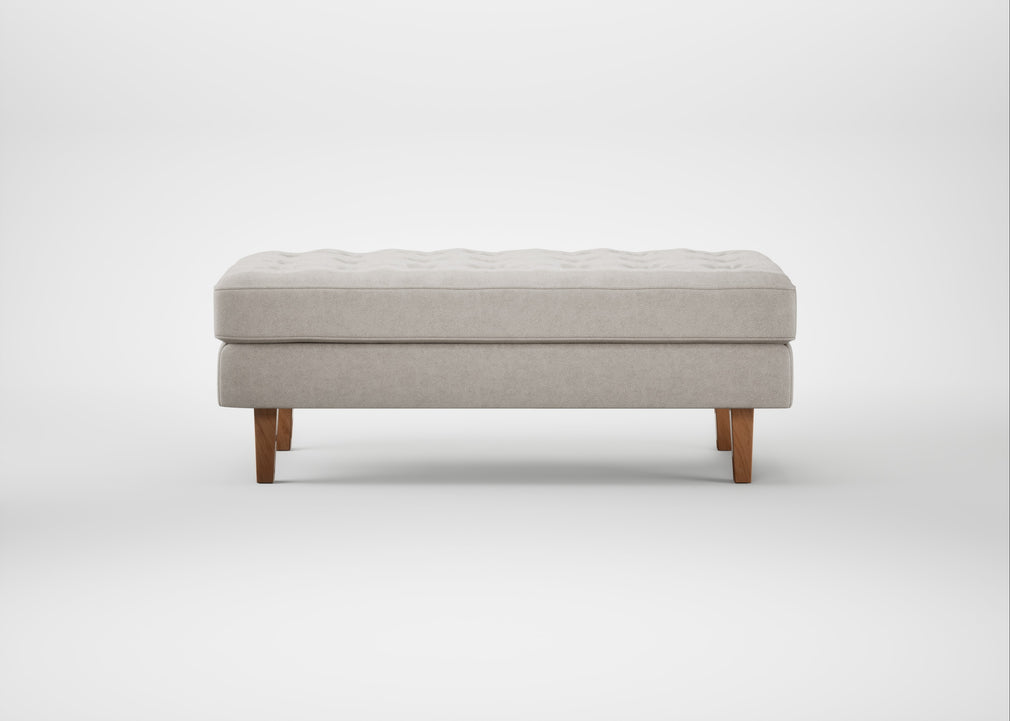 Hepburn Ottoman Linea Leather White 634 / Natural