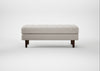Hepburn Ottoman Linea Leather White 634 / Walnut