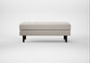 Hepburn Ottoman Linea Leather White 634 / Wenge Black