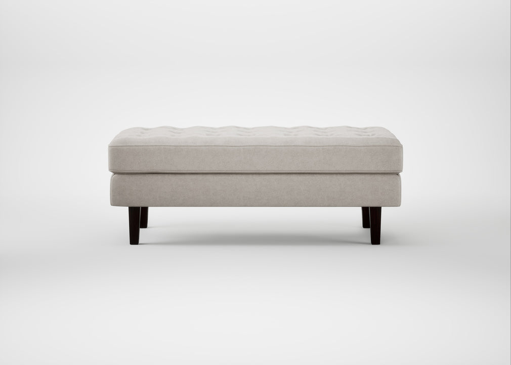 Hepburn Ottoman Linea Leather White 634 / Wenge Black