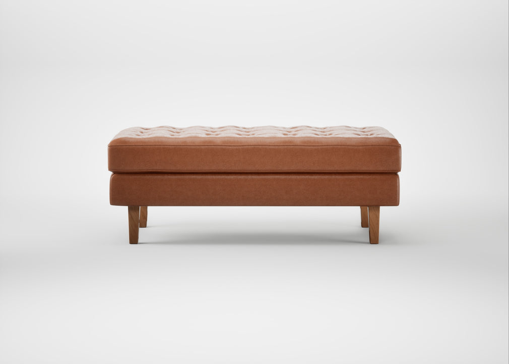 Hepburn Ottoman Linea Leather Brown 680 / Natural