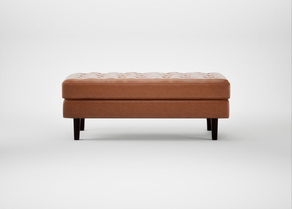 Hepburn Ottoman Linea Leather Brown 680 / Wenge Black
