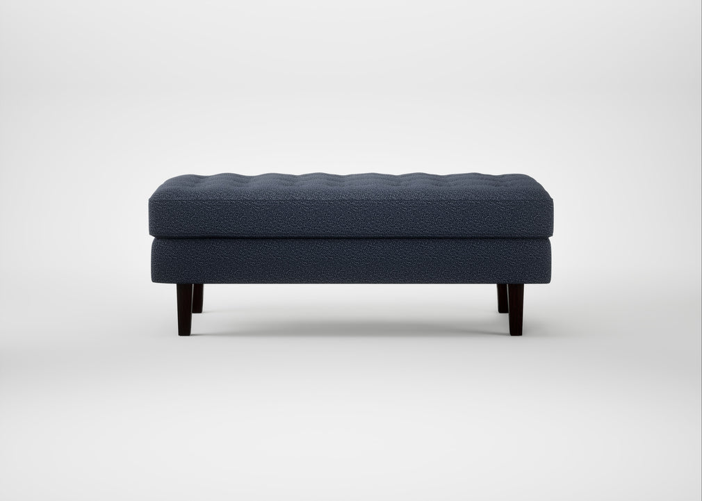Hepburn Ottoman Loop Boucle Navy / Wenge Black