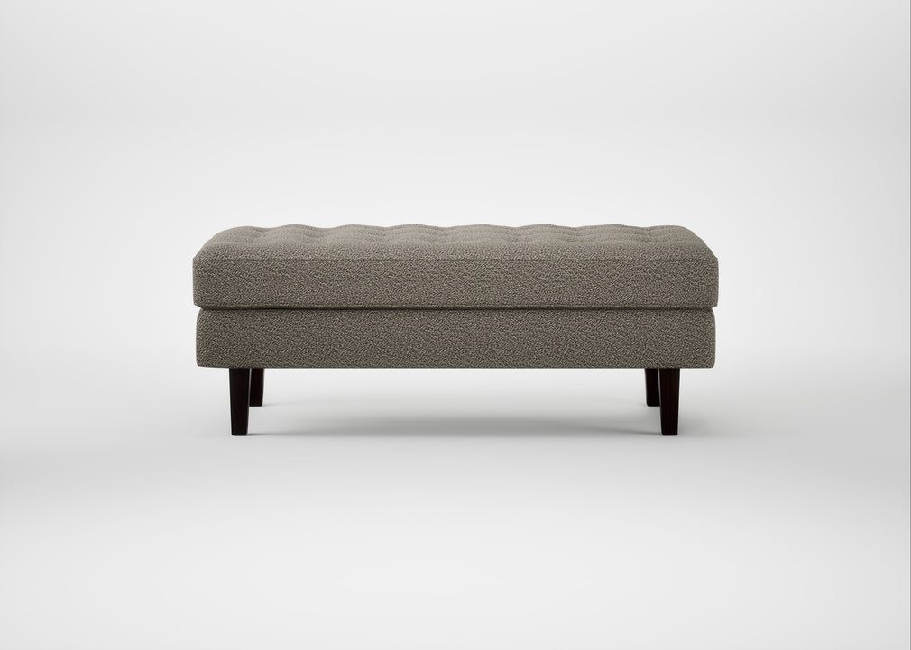 Hepburn Ottoman Loop Boucle Taupe / Wenge Black