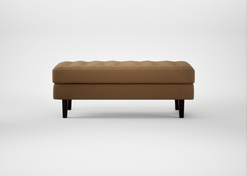 Hepburn Ottoman Siena Cotton Clay / Wenge Black