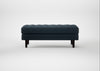 Hepburn Ottoman Siena Cotton Deep Sea / Wenge Black