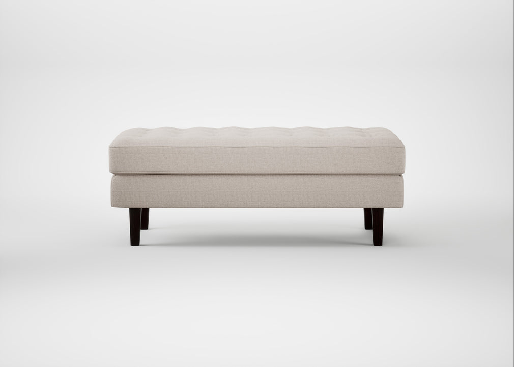 Hepburn Ottoman Siena Cotton Natural / Wenge Black