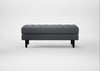 Hepburn Ottoman Siena Cotton Shale Grey / Wenge Black
