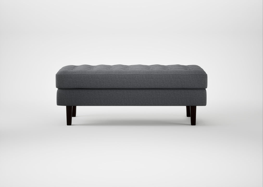Hepburn Ottoman Siena Cotton Shale Grey / Wenge Black