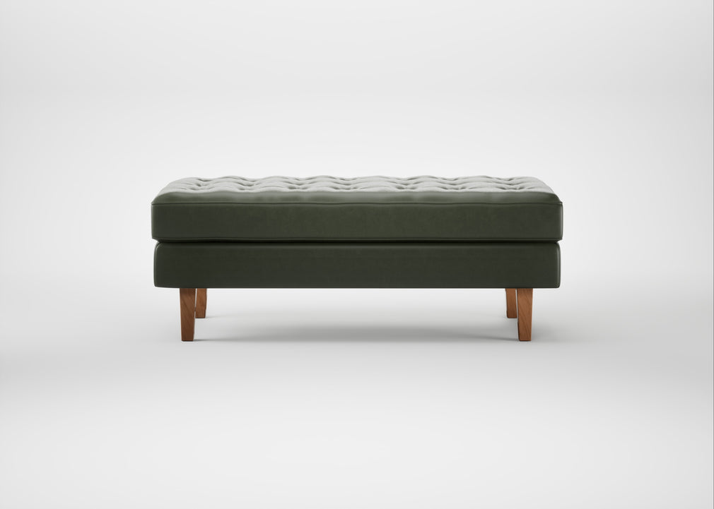 Hepburn Ottoman Leather Stonewash Vintage Green 278 / Natural