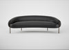 Isola 3 Seater Sofa Linea Leather Black 622 / Bronze
