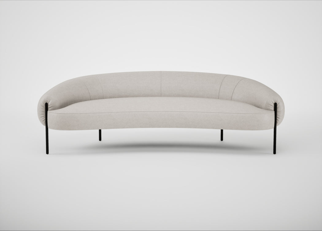 Isola 3 Seater Sofa Linea Leather White 634 / Black