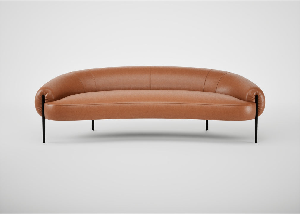 Isola 3 Seater Sofa Linea Leather Brown 680 / Black