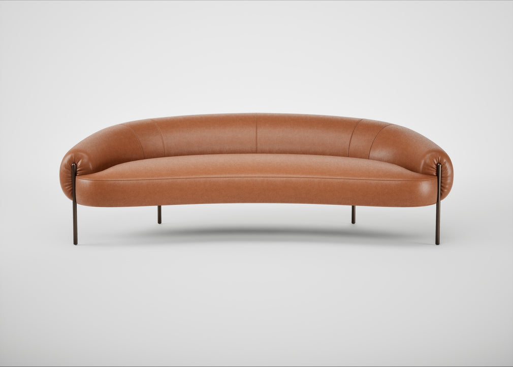 Isola 3 Seater Sofa Linea Leather Brown 680 / Bronze
