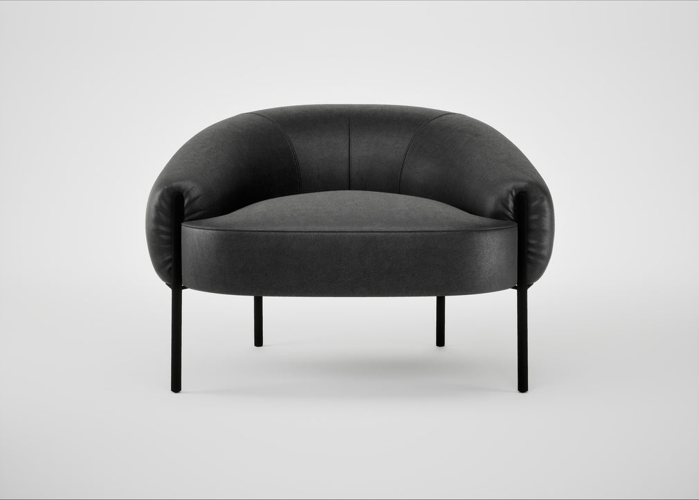 Isola Armchair Linea Leather Black 622 / Black