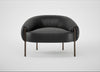 Isola Armchair Linea Leather Black 622 / Bronze