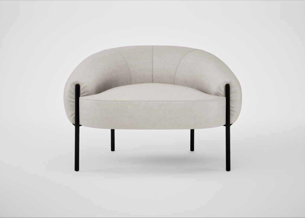 Isola Armchair Linea Leather White 634 / Black