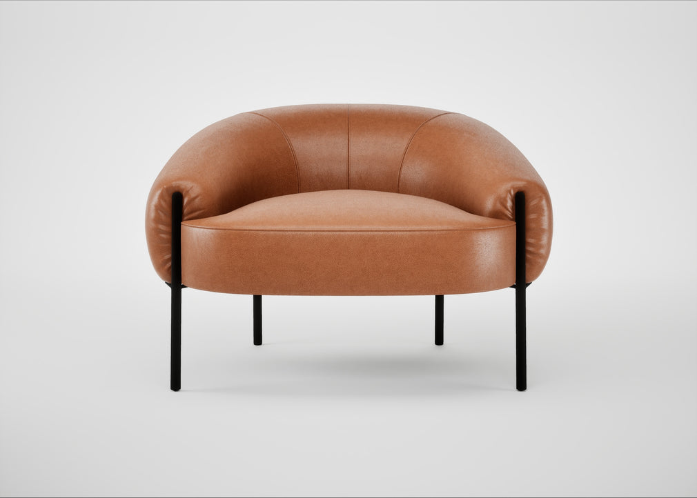 Isola Armchair Linea Leather Brown 680 / Black