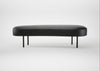 Isola Large Ottoman Linea Leather Black 622 / Black