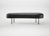 Isola Large Ottoman Linea Leather Black 622 / Bronze