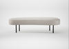 Isola Large Ottoman Linea Leather White 634 / Black