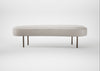 Isola Large Ottoman Linea Leather White 634 / Bronze
