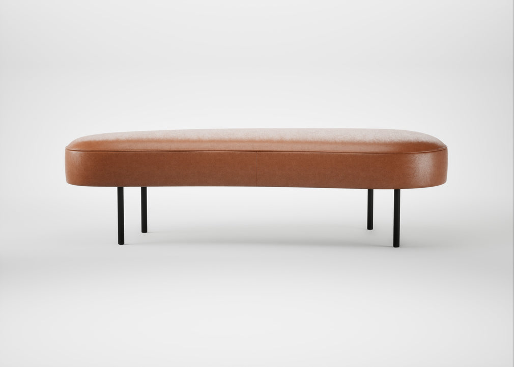 Isola Large Ottoman Linea Leather Brown 680 / Black