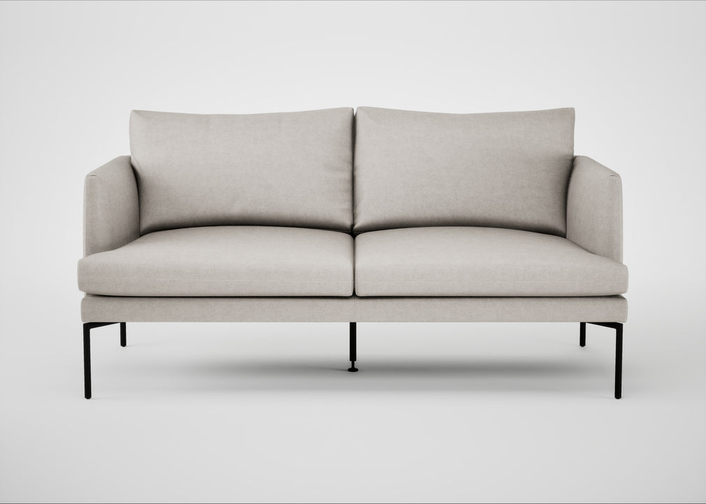 Matera 2 Seater Sofa Linea Leather White 634 / Black