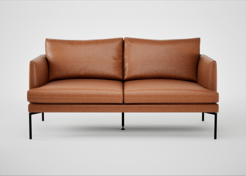 Matera 2 Seater Sofa Linea Leather Brown 680 / Black