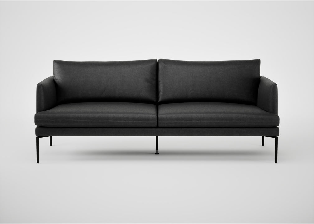 Matera 3 Seater Sofa Linea Leather Black 622 / Black