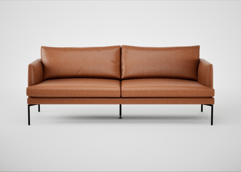 Matera 3 Seater Sofa Linea Leather Brown 680 / Black