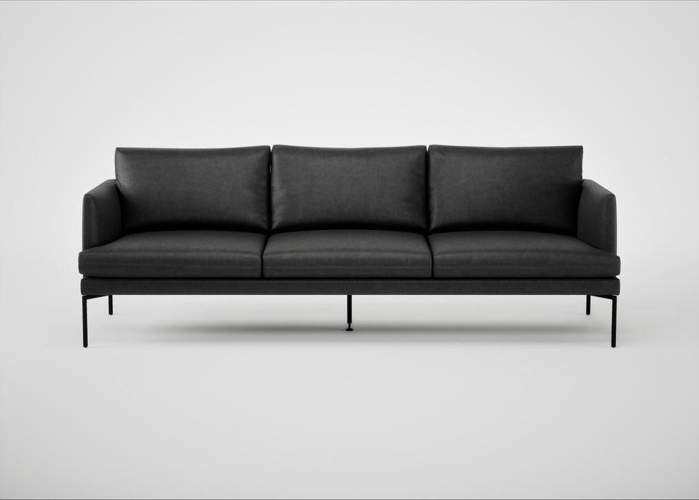 Matera 4 Seater Sofa Linea Leather Black 622 / Black