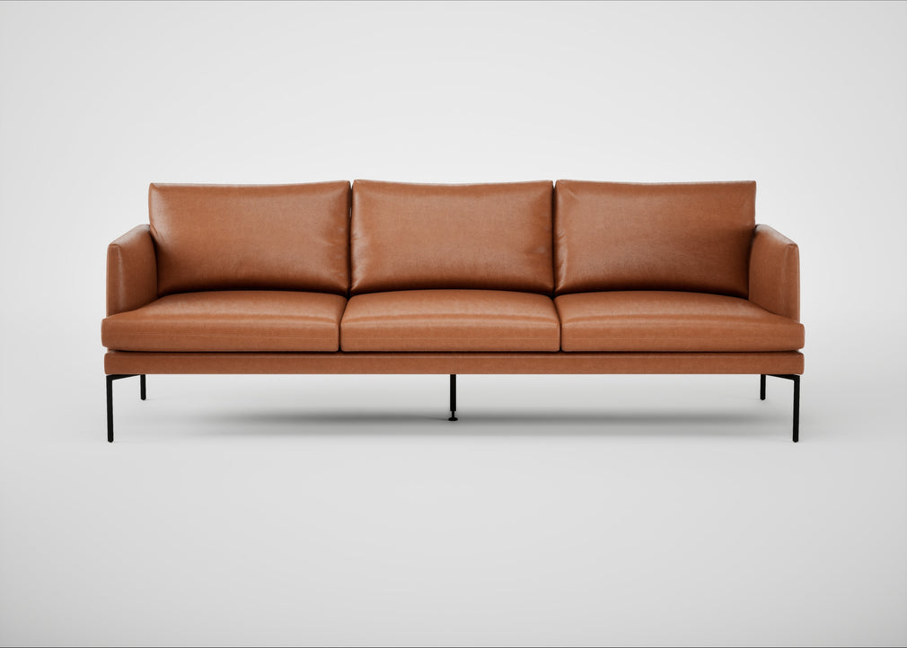 Matera 4 Seater Sofa Linea Leather Brown 680 / Black
