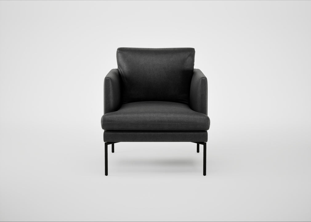 Matera Armchair Linea Leather Black 622 / Black