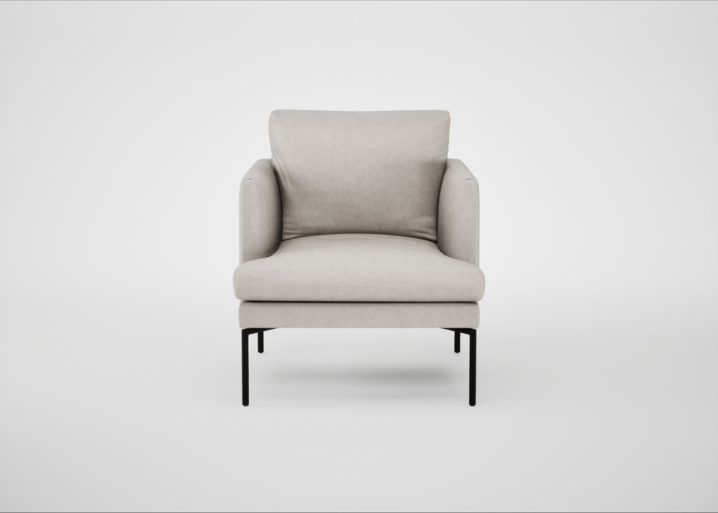 Matera Armchair Linea Leather White 634 / Black