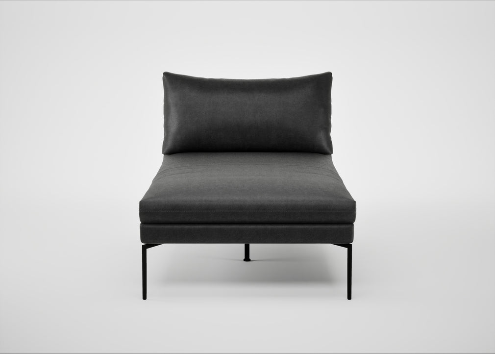 Matera Chaise Lounge Linea Leather Black 622 / Black
